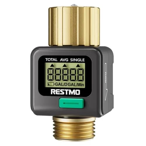 Restmo Water Flow Meter with Brass Inlet/Outlet, Measure Gallon/Liter Consumption & Flow Rate | 1-45.5 LPM (1-12 GPM) thumbnail 1