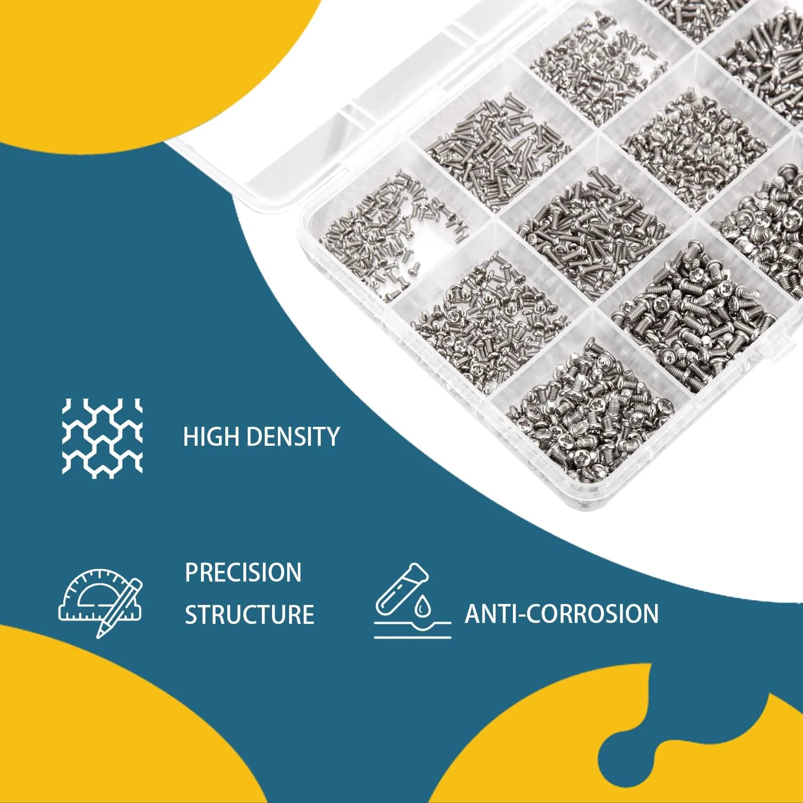 woshilaoDS 1140 Pcs Tiny Screws Assortment Kit M1.4-M3 | Carbon Steel Mini Screws for Electronics & Watches - view 5