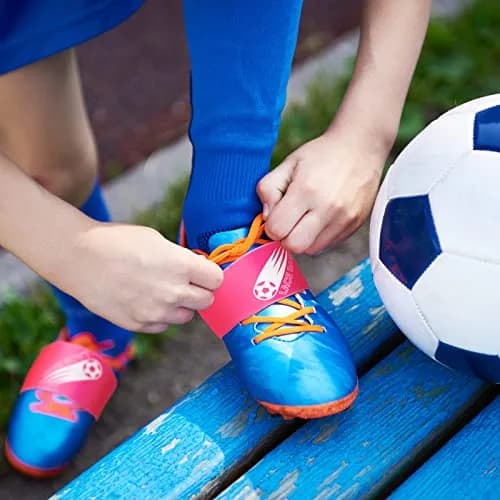 Patelai Pink 4 Pcs Soccer Lace Band Cleat Cover Youth Adult | Elastic Rubber for Secure Laces thumbnail 3