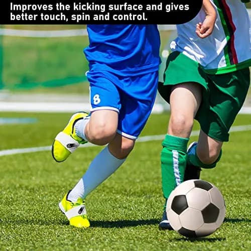 Patelai White 4 Pcs Soccer Lace Band Cleat Cover Youth Adult | Prevents Shoelace Loosening During Play thumbnail 4