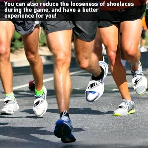 Patelai White 4 Pcs Soccer Lace Band Cleat Cover Youth Adult | Prevents Shoelace Loosening During Play thumbnail 6
