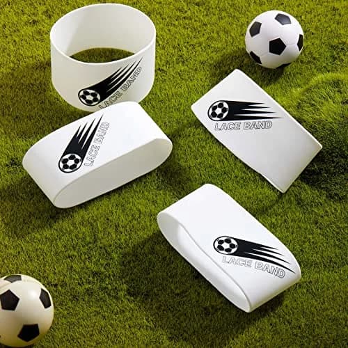 Patelai White 4 Pcs Soccer Lace Band Cleat Cover Youth Adult | Prevents Shoelace Loosening During Play thumbnail 7
