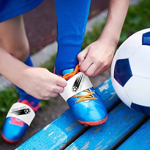 Patelai White 4 Pcs Soccer Lace Band Cleat Cover Youth Adult | Prevents Shoelace Loosening During Play thumbnail 3