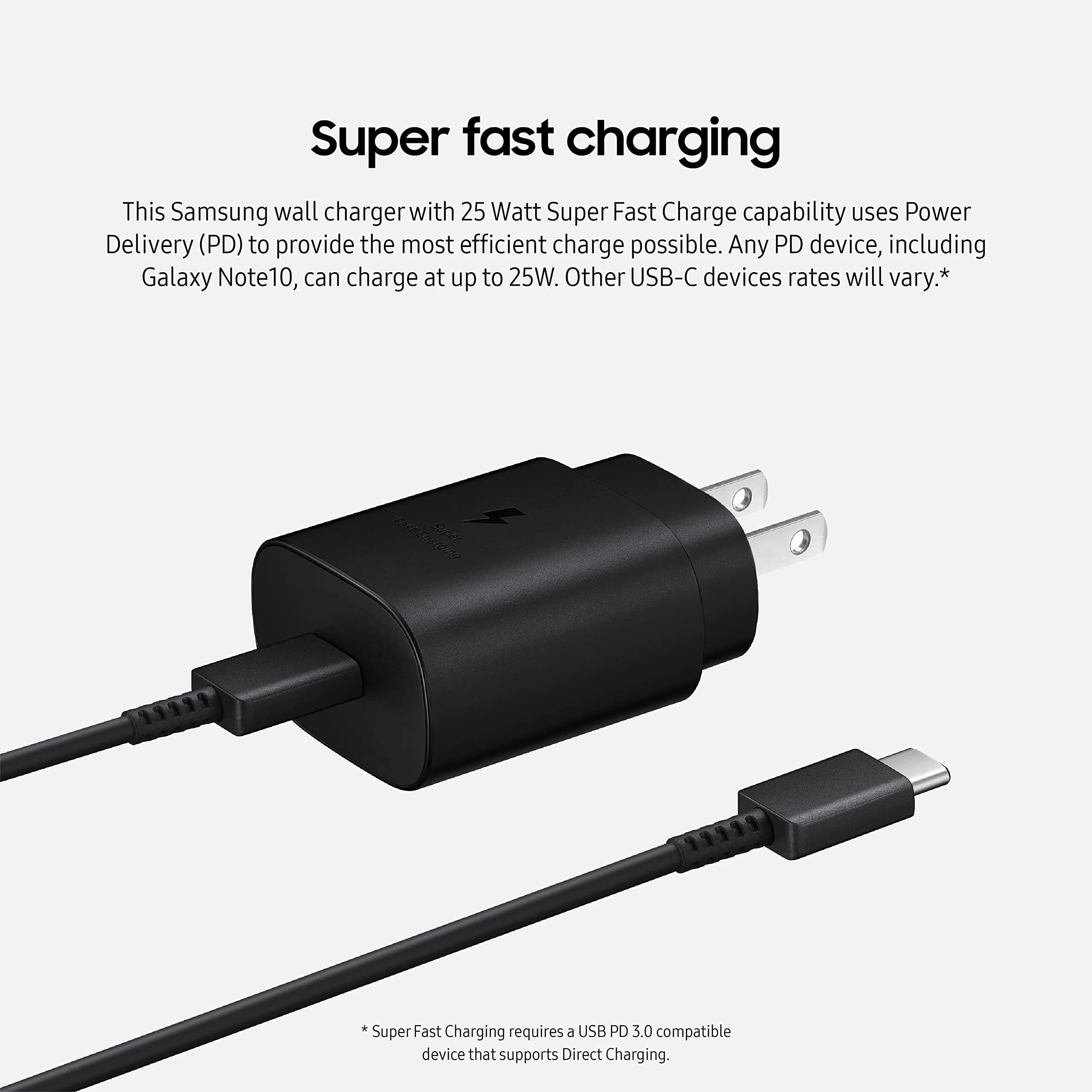 Samsung 25W USB-C Super Fast Charging Wall Charger, Black, Single Port, Pack of 4, With Cable - view 4