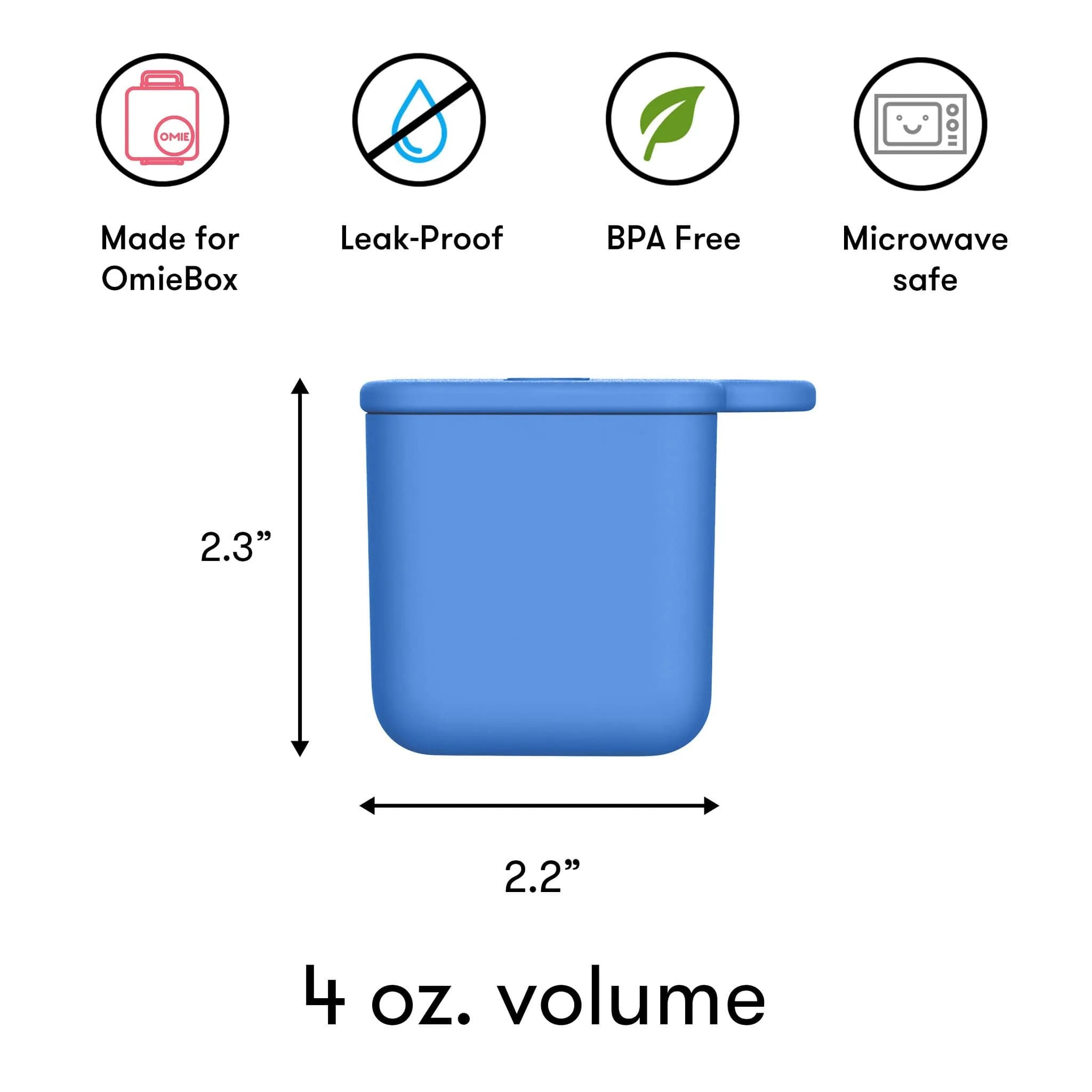 Omie OmieBox UP Leakproof Dip Containers 2 Pack 118ml (4 Fl Oz) | Perfect for Kids' Lunches - view 6