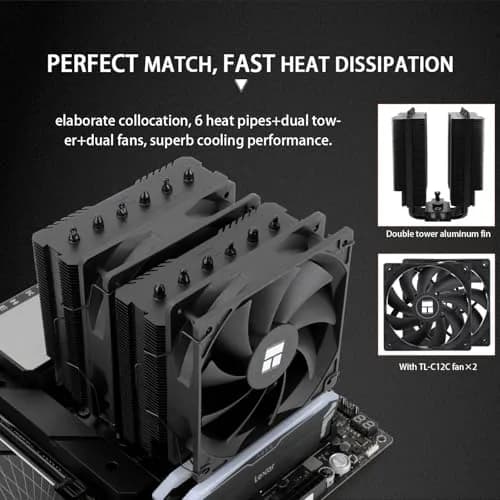 Thermalright Peerless Assassin 120 SE Black CPU Cooler, 6 Heat Pipes, Dual Towers & PWM Fans | LGA1700/AM5 Compatible thumbnail 4