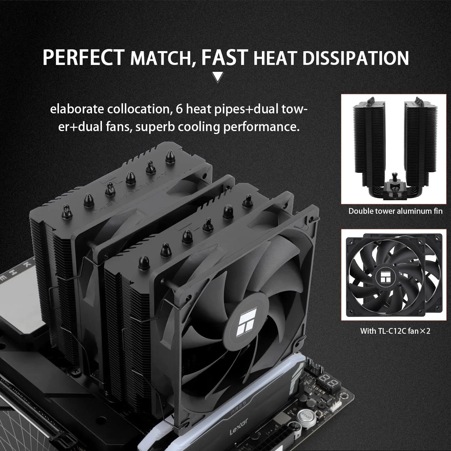 Thermalright Peerless Assassin 120 SE Black CPU Air Cooler - Dual Tower, PWM Fans - view 4