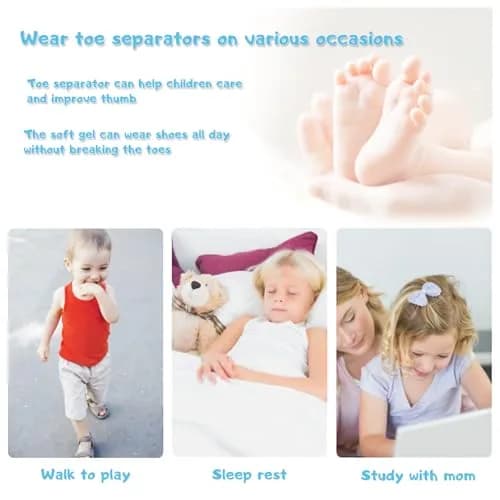 ERSANLI Toe Separators Kids Corrector for Pedicure 2 Pairs | Supports Toe Alignment & Comfort thumbnail 5
