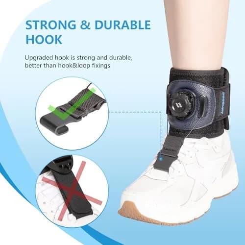 joingood AFO Foot Drop Brace with Reel-Adjust Dorsiflexion Assist L/XL (35cm Calf Circumference) | FDA Approved Orthopedic Brace for Walking Support thumbnail 2