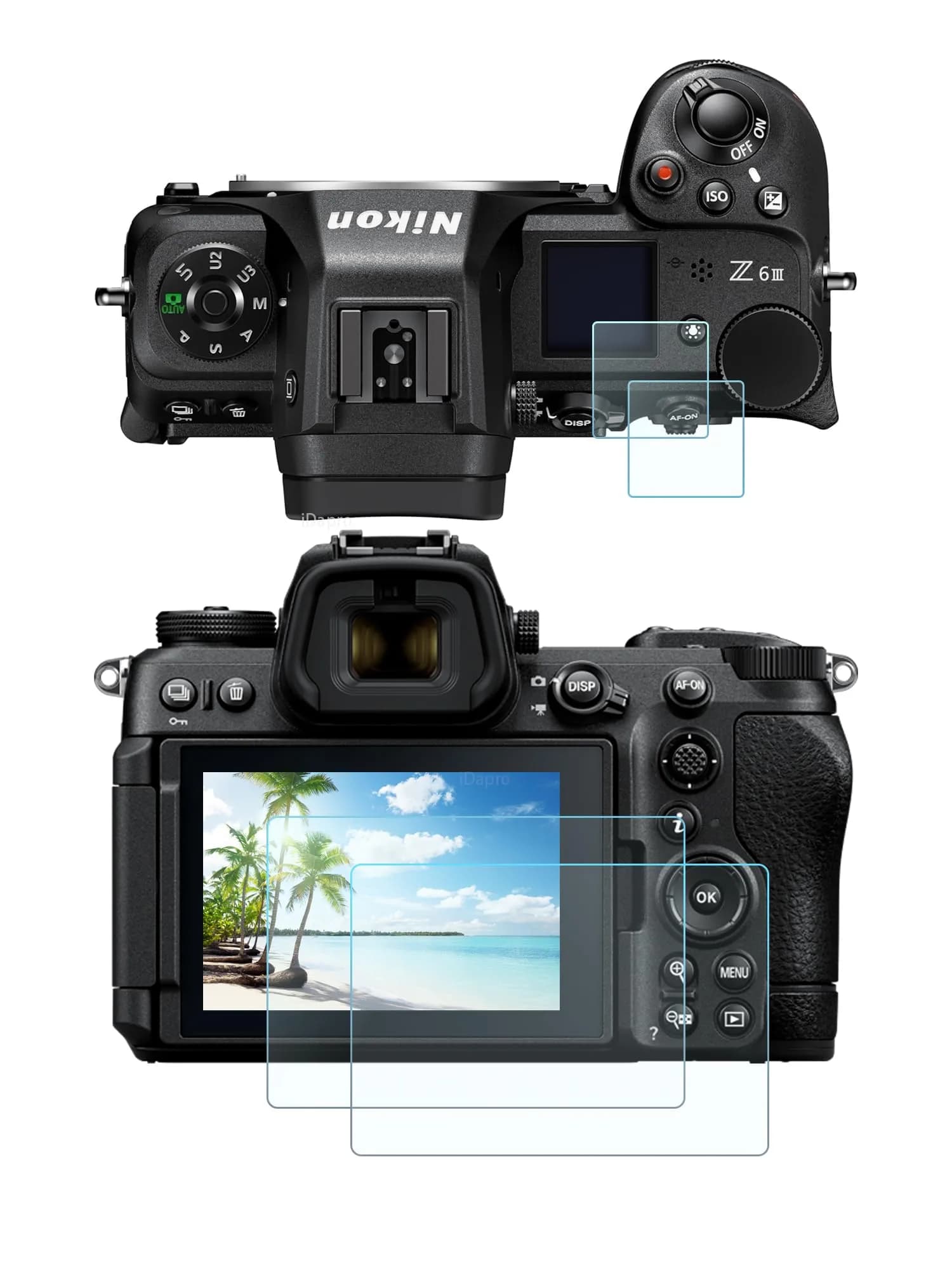 iDaPro Tempered Glass Screen Protector for Nikon Z30 3-Pack + Lanyard | 9H Hardness, Anti-Scratch, Anti-Bubble, HD Clarity, Anti-Fingerprint, Easy Install — Z6III 2+2Pcs