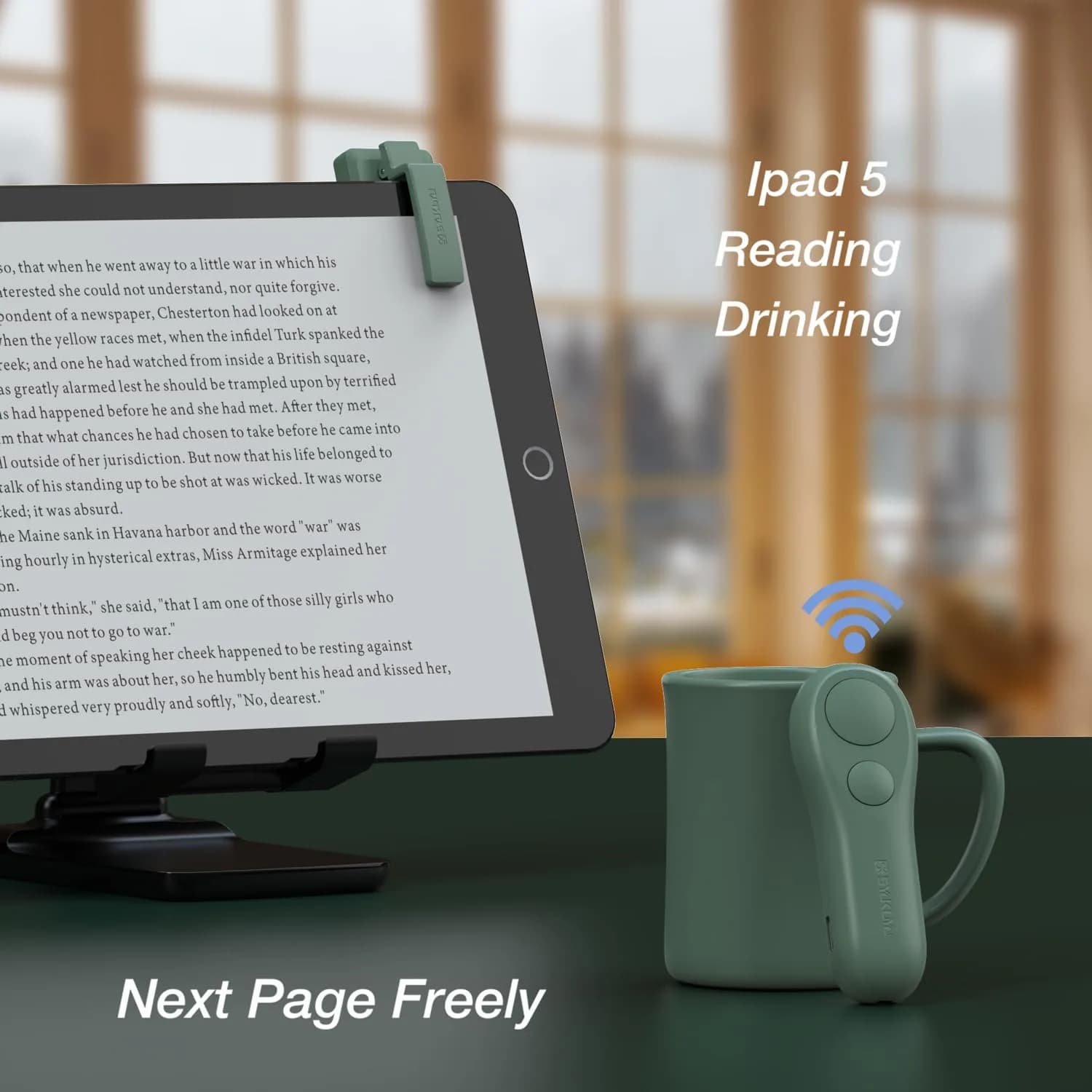 SK SYUKUYU RF Remote Control Page Turner for Kindle, iPad, iPhone, Android Tablets, Surface - Green | Hands-Free Reading & Photography - view 4