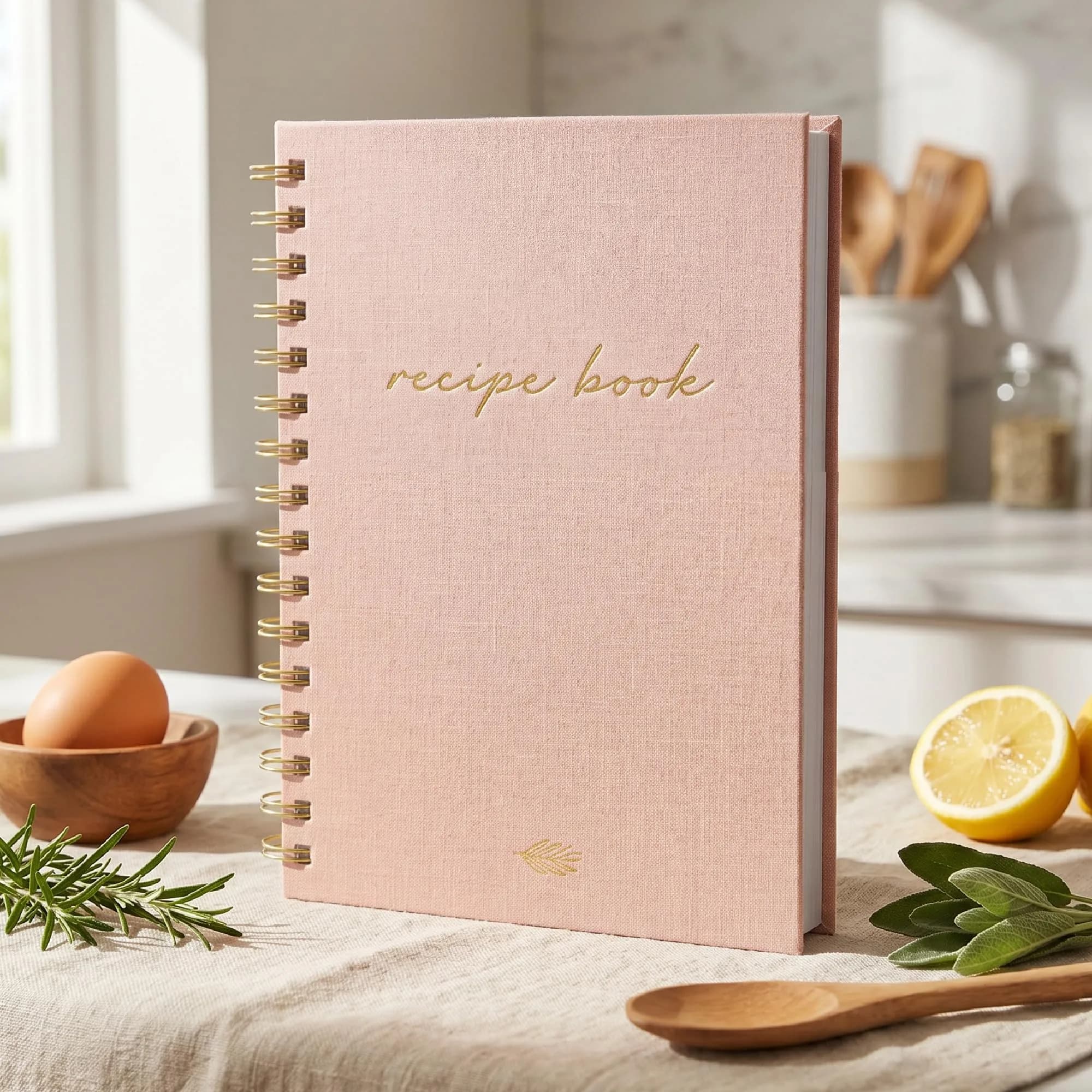 ZICOTO Aesthetic Blank Recipe Book with Linen Cover | Write in Your Own Recipes (70-120 chars)