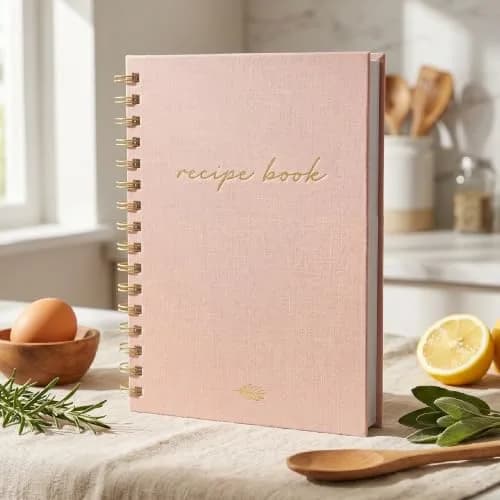 ZICOTO Aesthetic Blank Recipe Book with Linen Cover | Write in Your Own Recipes (70-120 chars) thumbnail 1