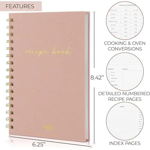 ZICOTO Aesthetic Blank Recipe Book with Linen Cover | Write in Your Own Recipes (70-120 chars) thumbnail 5