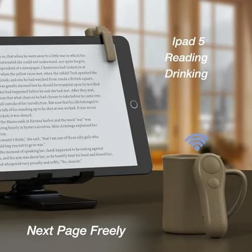 SK SYUKUYU RF Remote Page Turner for Kindle, iPad, Tablets & Phones | Light Brown, 30m Range thumbnail 4