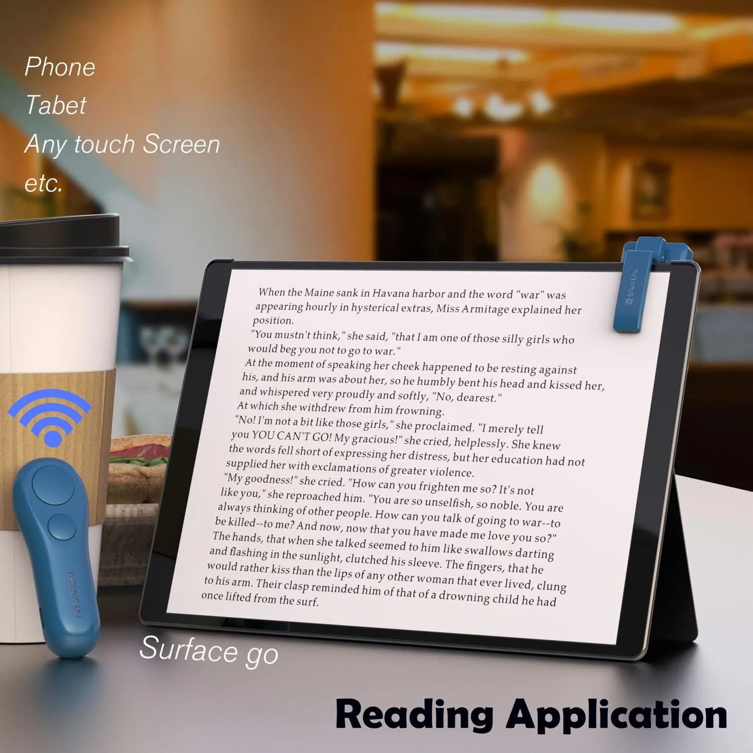 SK SYUKUYU RF Remote Control Page Turner with Mute Button for Kindle, iPad, Android Tablets, iPhone | Blue - view 5