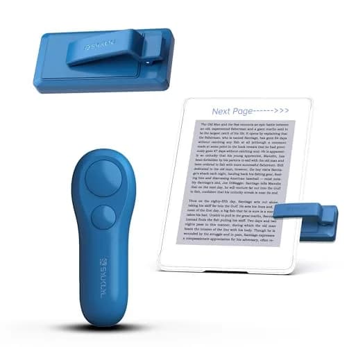 SK SYUKUYU RF Remote Control Page Turner with Mute Button for Kindle, iPad, Android Tablets, iPhone | Blue thumbnail 1