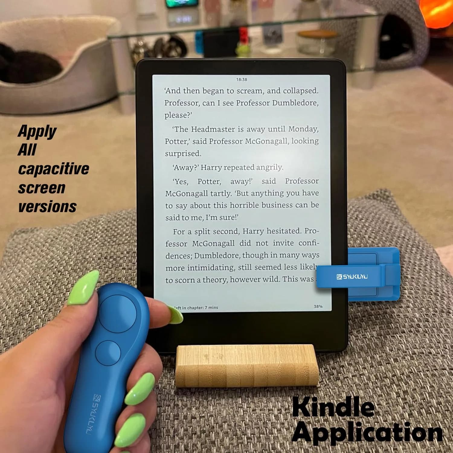 SK SYUKUYU RF Remote Control Page Turner with Mute Button for Kindle, iPad, Android Tablets, iPhone | Blue - view 3