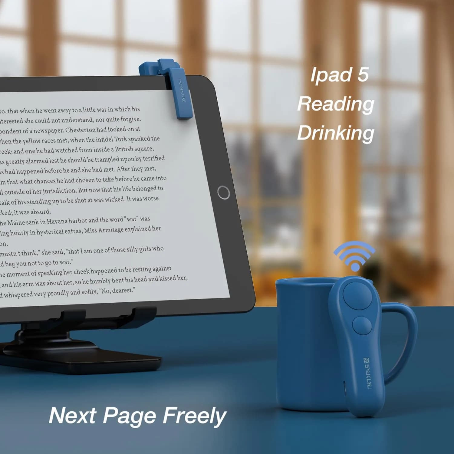 SK SYUKUYU RF Remote Control Page Turner with Mute Button for Kindle, iPad, Android Tablets, iPhone | Blue - view 4