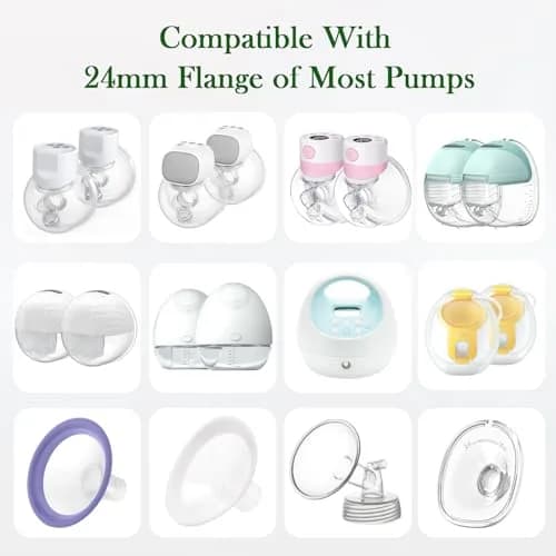 Dwelio Flange Sizing Kit with 10PCS 13/15/17/19/21mm Flange Inserts | Customizable Fit for Breast Pumps thumbnail 2