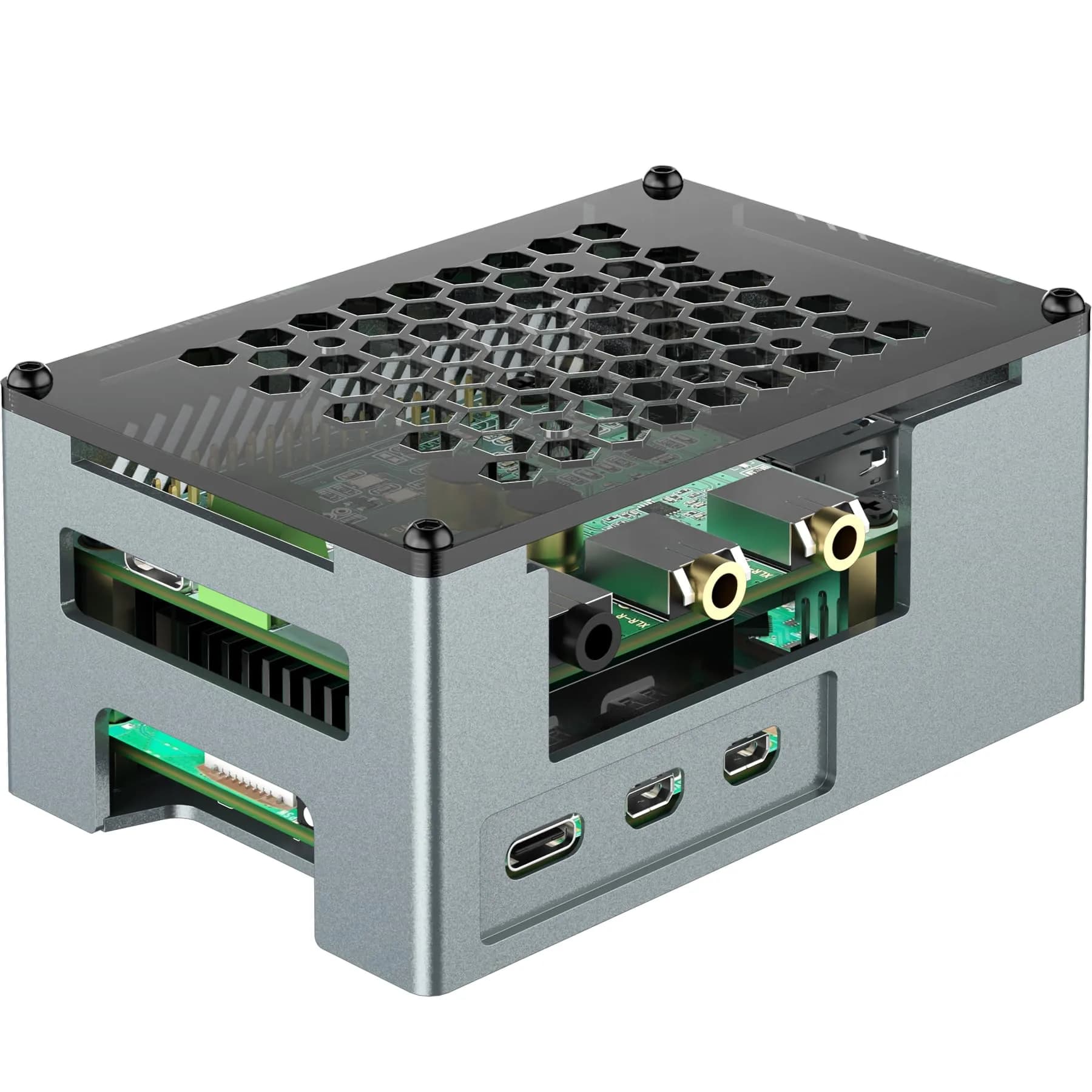 InnoMaker Aluminum Alloy Case for Raspberry Pi 5 | Dual Cooling & Compatibility (110 chars) — Grey