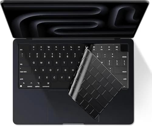 EooCoo Keyboard Cover for MacBook Pro 14/16, Air 13/15, Neo 13 Black Clear | Fits US Layout Models thumbnail 1