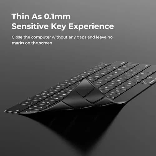 EooCoo Keyboard Cover for MacBook Pro 14/16, Air 13/15, Neo 13 Black Clear | Fits US Layout Models thumbnail 2