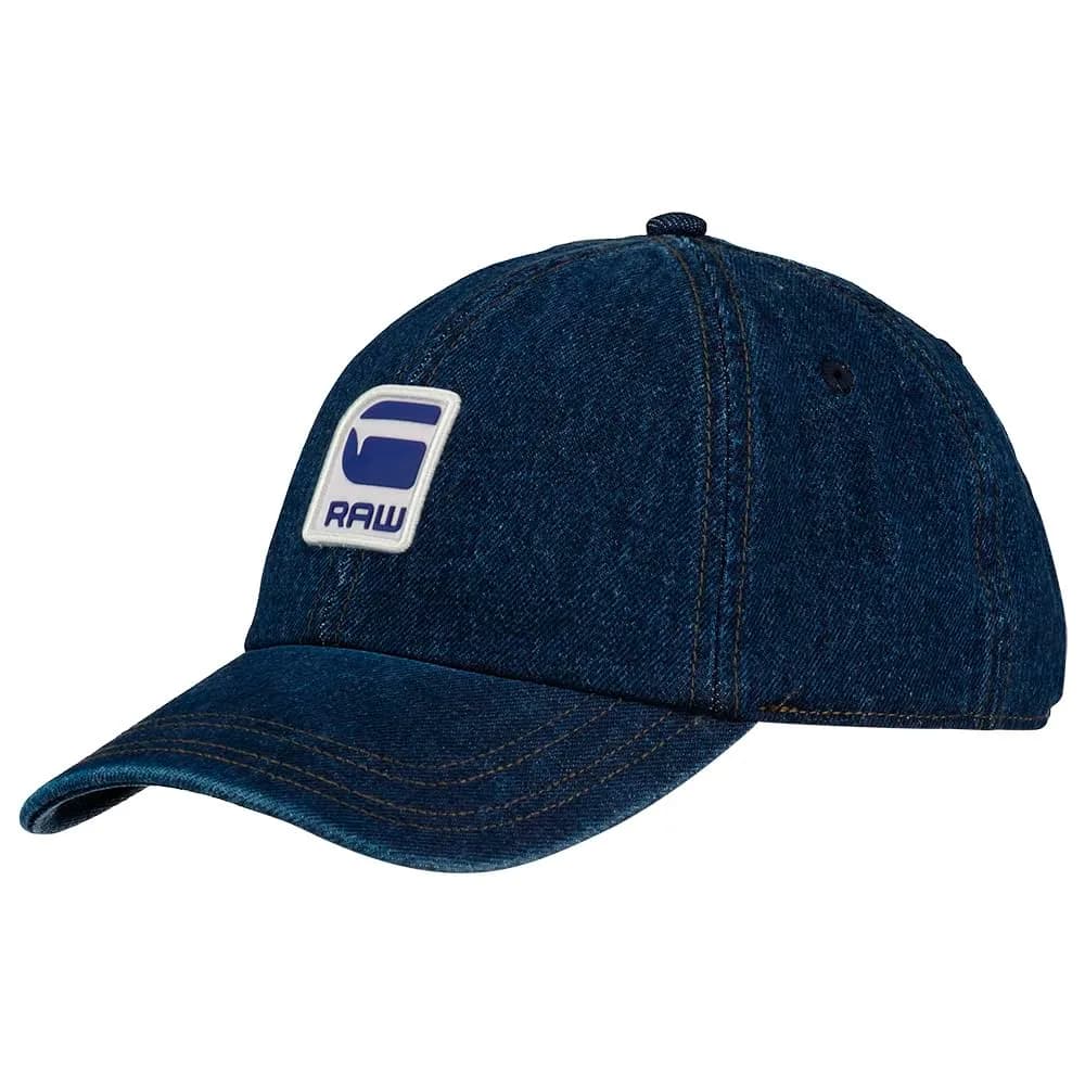 G-STAR Men's Avernus Burger Baseball Cap, Blue (Worn in Watercourse D26254-D317-H146), One Size | Water-Resistant Cotton Cap — Blue (Worn in Watercourse D26254-d317-h146)