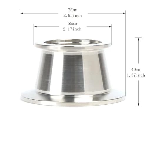 QMINOX SS304 Vacuum Conical Reducer KF adaptor fittings KF-50 to KF-40 | Stainless Steel Vacuum Fitting thumbnail 6
