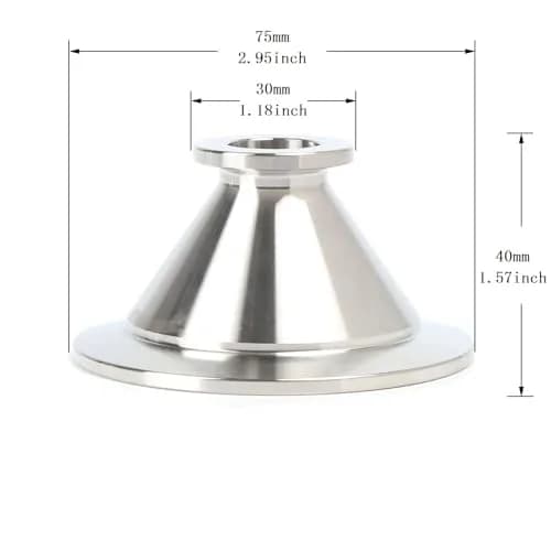 QMINOX SS304 Vacuum Conical Reducer KF adaptor fittings KF-50 to KF-16 | Stainless Steel Vacuum Fitting thumbnail 2