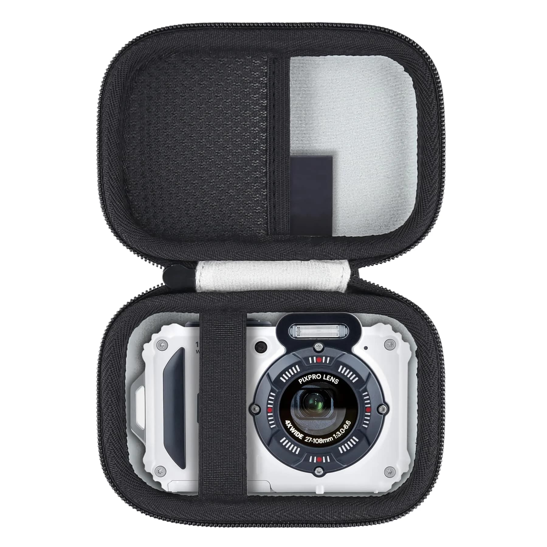 Aenllosi Hard Case for Kodak PIXPRO WPZ2 Rugged Digital Camera, Red | Water-Resistant EVA Shell & Fluffy Lining — White
