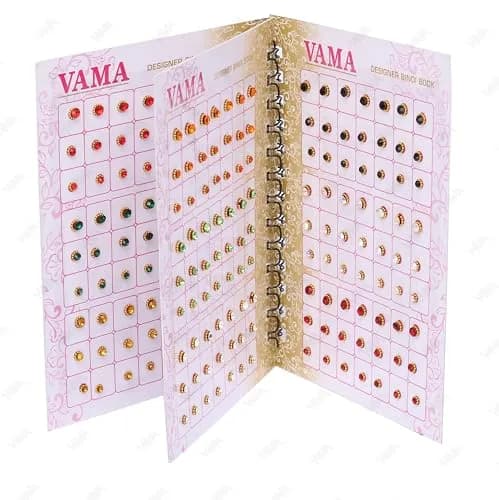 VAMA Multicolour Small Stone Indian Bindis Booklet 252 Pcs | Traditional Face Jewelry for Festivals & Parties thumbnail 1