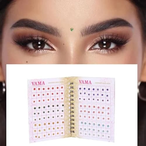 VAMA Multicolour Small Stone Indian Bindis Booklet 252 Pcs | Traditional Face Jewelry for Festivals & Parties thumbnail 2