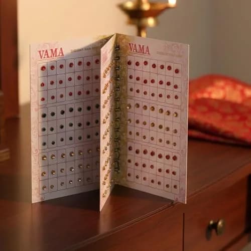 VAMA Multicolour Small Stone Indian Bindis Booklet 252 Pcs | Traditional Face Jewelry for Festivals & Parties thumbnail 4