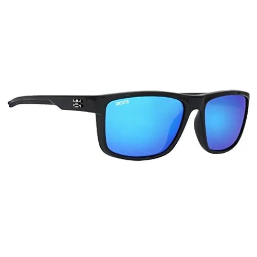 Calcutta Palma Sola Polarized Sunglasses Shiny Black Frame 2.27kg (5lb) | Blue Mirror Lens for Fishing & Outdoors thumbnail 1