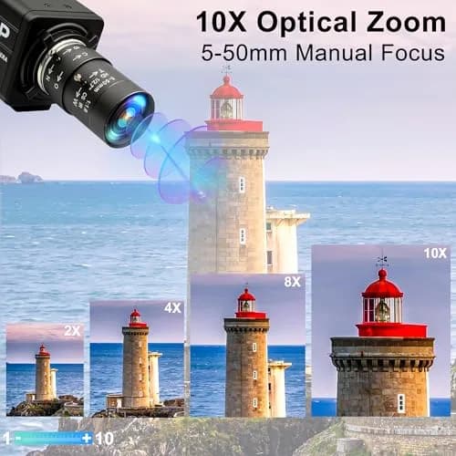 MMlove 8MP USB Camera 10X Optical Zoom | 30fps High Speed Support for PC & Mobile thumbnail 4