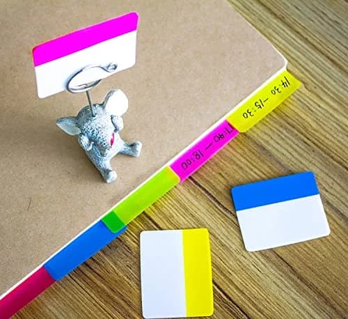 ELII 900 Pcs 2 Inch Sticky Index Tabs & 100 Pcs 0.5 Inch Tabs | Writable, Repositionable, 10 Neon Colors thumbnail 4
