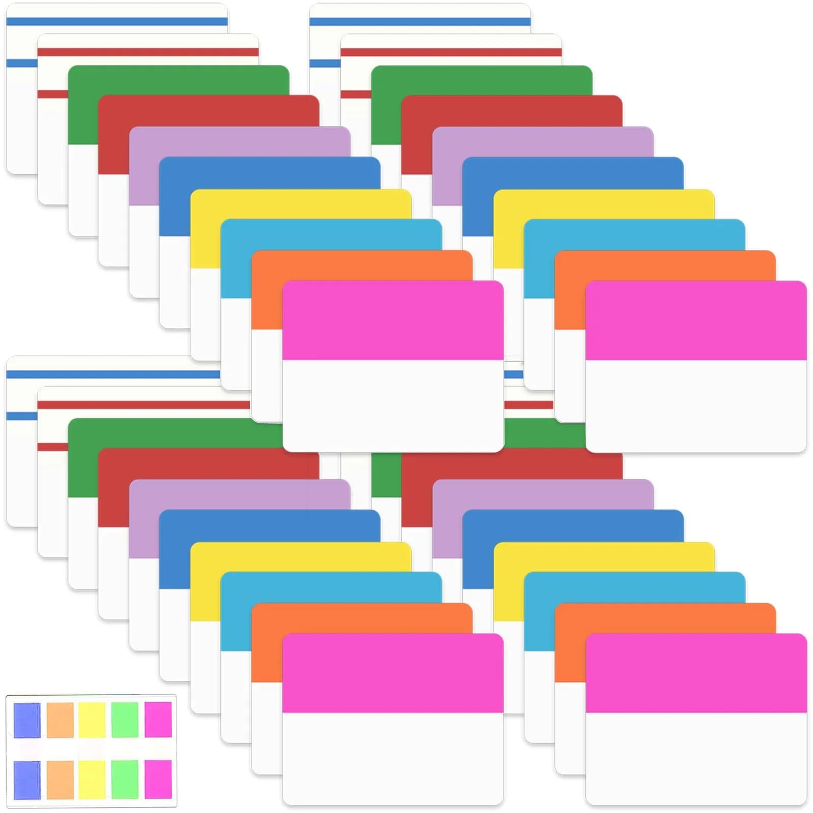 ELII 900 Pcs 2 Inch Sticky Index Tabs & 100 Pcs 0.5 Inch Tabs | Writable, Repositionable, 10 Neon Colors - main product image