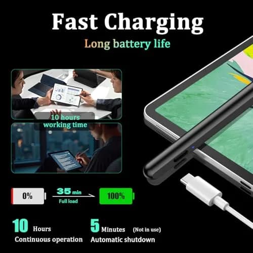 CMARS Stylus Pen for Android/Samsung A11+/A9+ | Universal Android & iPhone Compatibility, 16.5cm, Black thumbnail 3