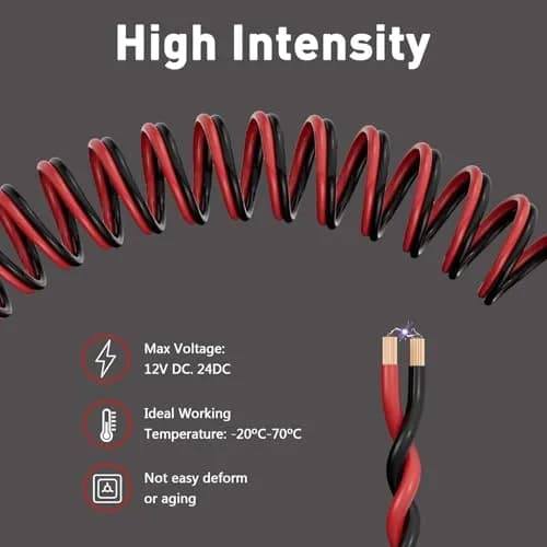 HiFind 12/2 Gauge 15 FT Red Black Hookup Electrical Wire Cable | 12V/24V DC, Flexible Speaker Wire for Car & Home thumbnail 2