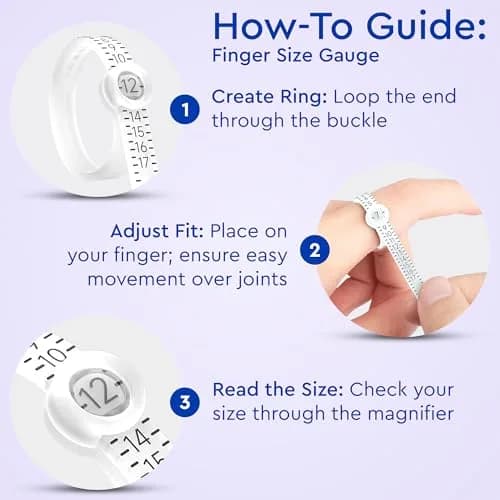 5 STARS UNITED Ring Sizers for Loose Rings - 15-Piece Kit with US Sizes 1-17 Gauge & Adjusters | Secure Fit for All Rings thumbnail 5
