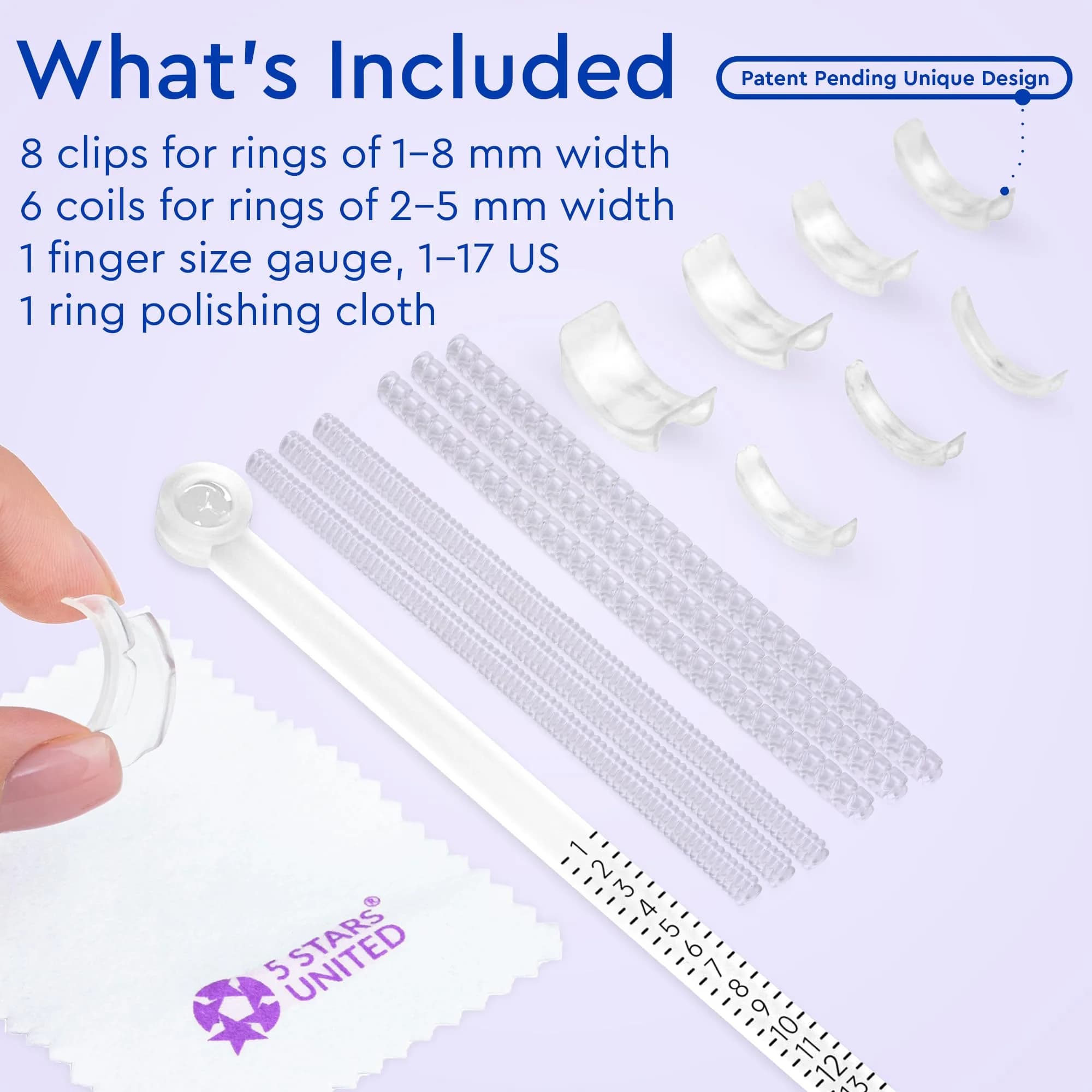 5 STARS UNITED Ring Sizers - 15 Piece Set (1.5–8 mm) for a Secure Fit | Jewelry Finding Tool - view 2