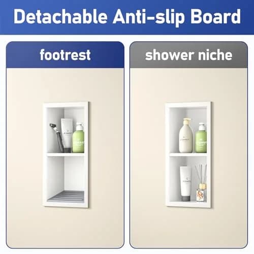 Bernkot Shower Niche, Wall Shower Stool Niche for Bathroom | Rustproof AISI 304 Steel, No Tile Needed (70-120 chars) thumbnail 5