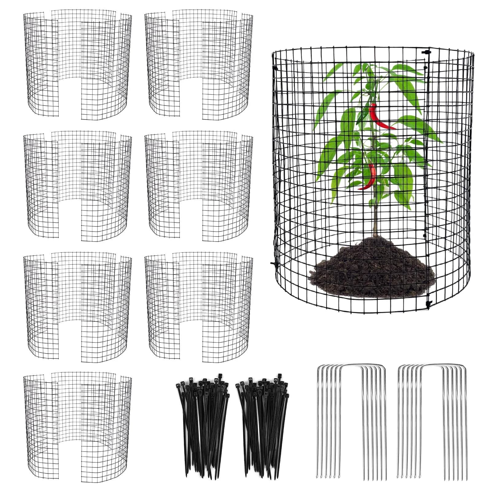 YEXEXINM Metal Plant Protector 12'' x 12'' | Garden Animal Barrier for Small Plants — 24 Pcs Metal Mesh