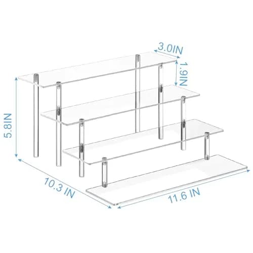 HENABLE 4 Tier Acrylic Perfume Organizer Stand, Clear Display Risers for Perfume, Cologne, Cosmetic, Skincare, Funko POP, Dessert Display, Cupcake Stand Holder thumbnail 6