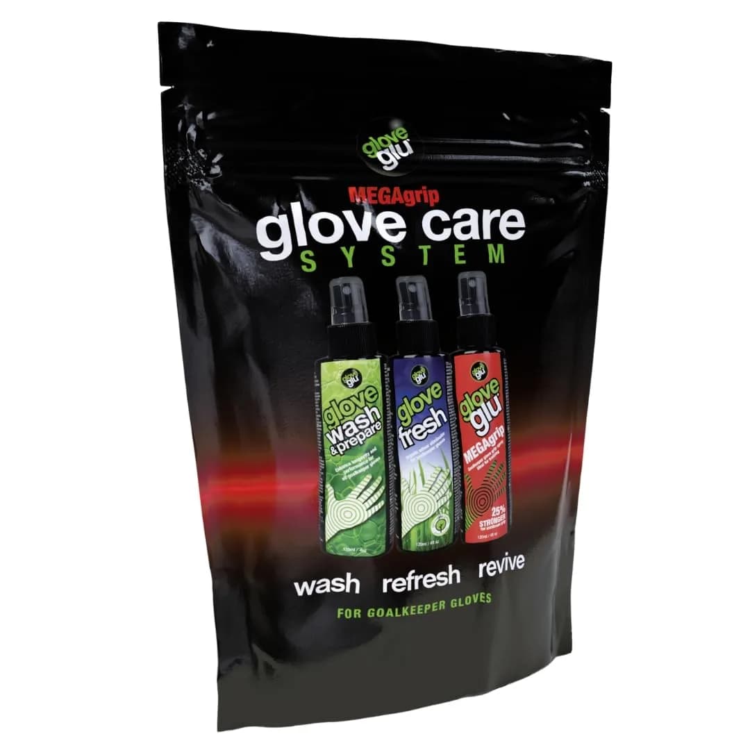 gloveglu Glove Care System Bundle | Premium Wash, Fresh Deodorizer & MEGAgrip Spray 4.05 fl oz Each | Goalkeeper Glove Cleaning & Grip Revival System (Pack of 3) - main product image