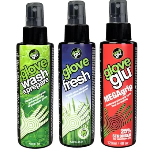 gloveglu Glove Care System Bundle | Premium Wash, Fresh Deodorizer & MEGAgrip Spray 4.05 fl oz Each | Goalkeeper Glove Cleaning & Grip Revival System (Pack of 3) thumbnail 2