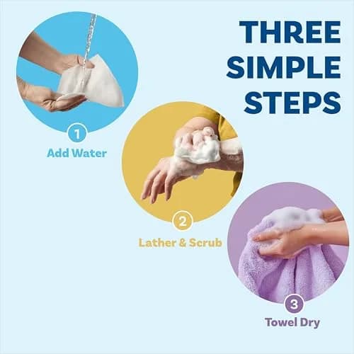 Scrubzz Sensitive Skin Rinse-Free Bathing Wipes 25 Count (19.8cm x 19.8cm) | Hypoallergenic & pH-Balanced for Gentle Cleansing thumbnail 3