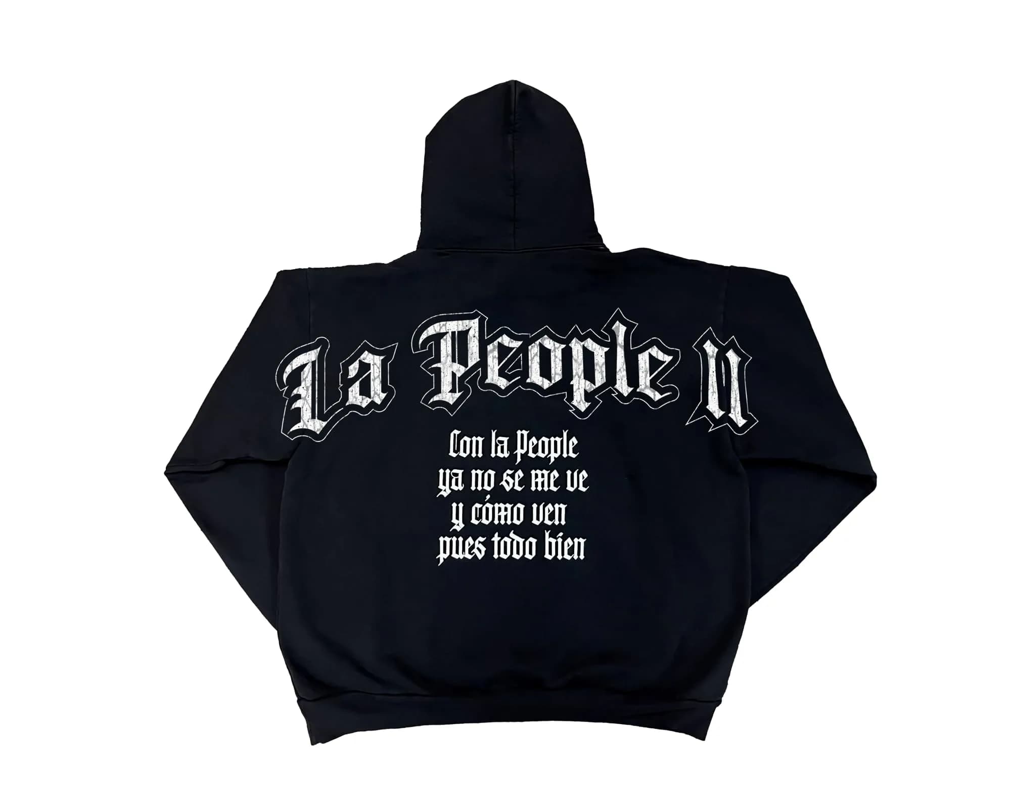 Peso Pluma People II Hoodies | Oversized Cotton Sweatshirt with La People II Lyrics (L)