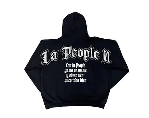 Peso Pluma People II Hoodies | Oversized Cotton Sweatshirt with La People II Lyrics (L) thumbnail 1